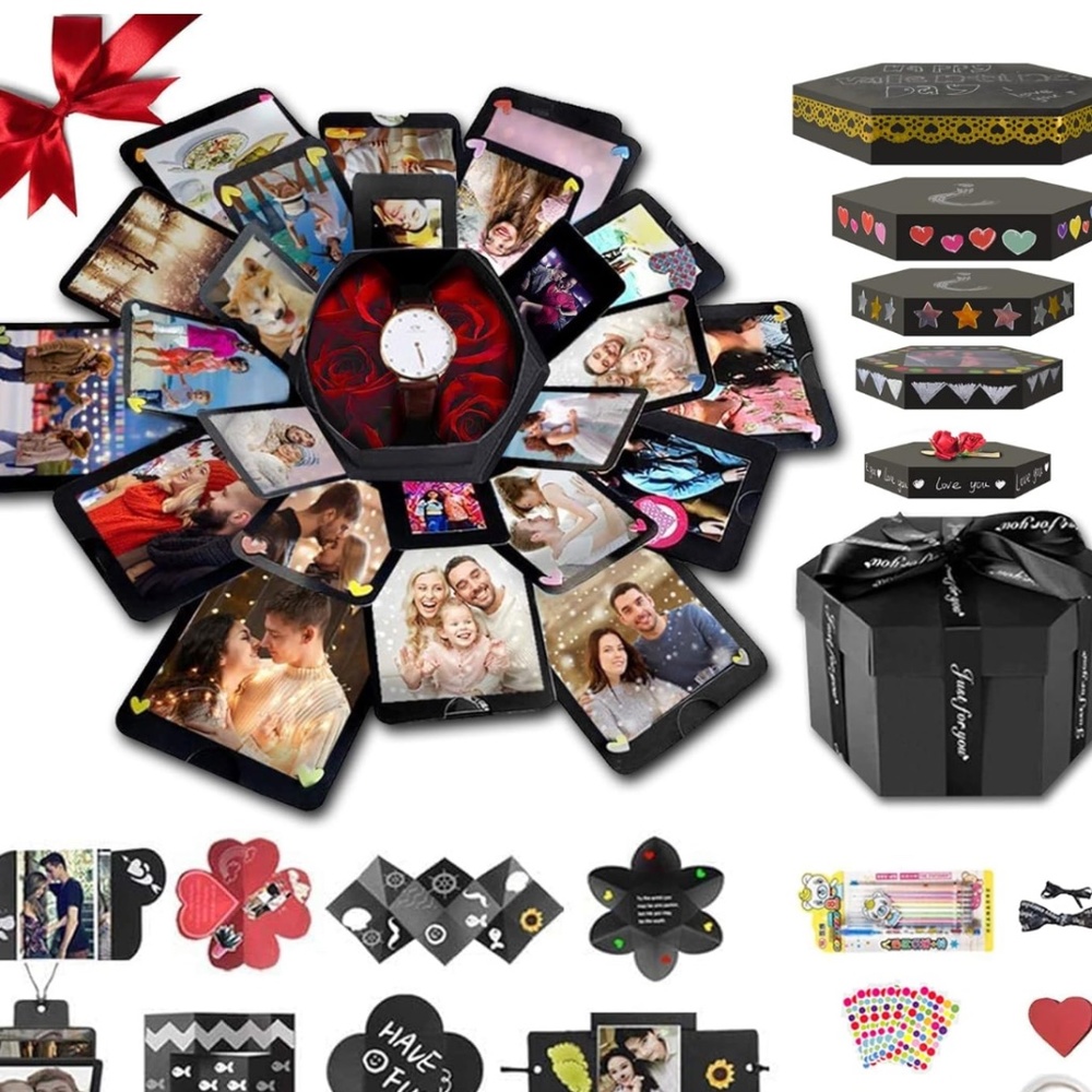 Explosion Box, DIY Gift Box, Assembled, with Accessories